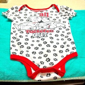 Disney Red and White Puppy Bodysuit